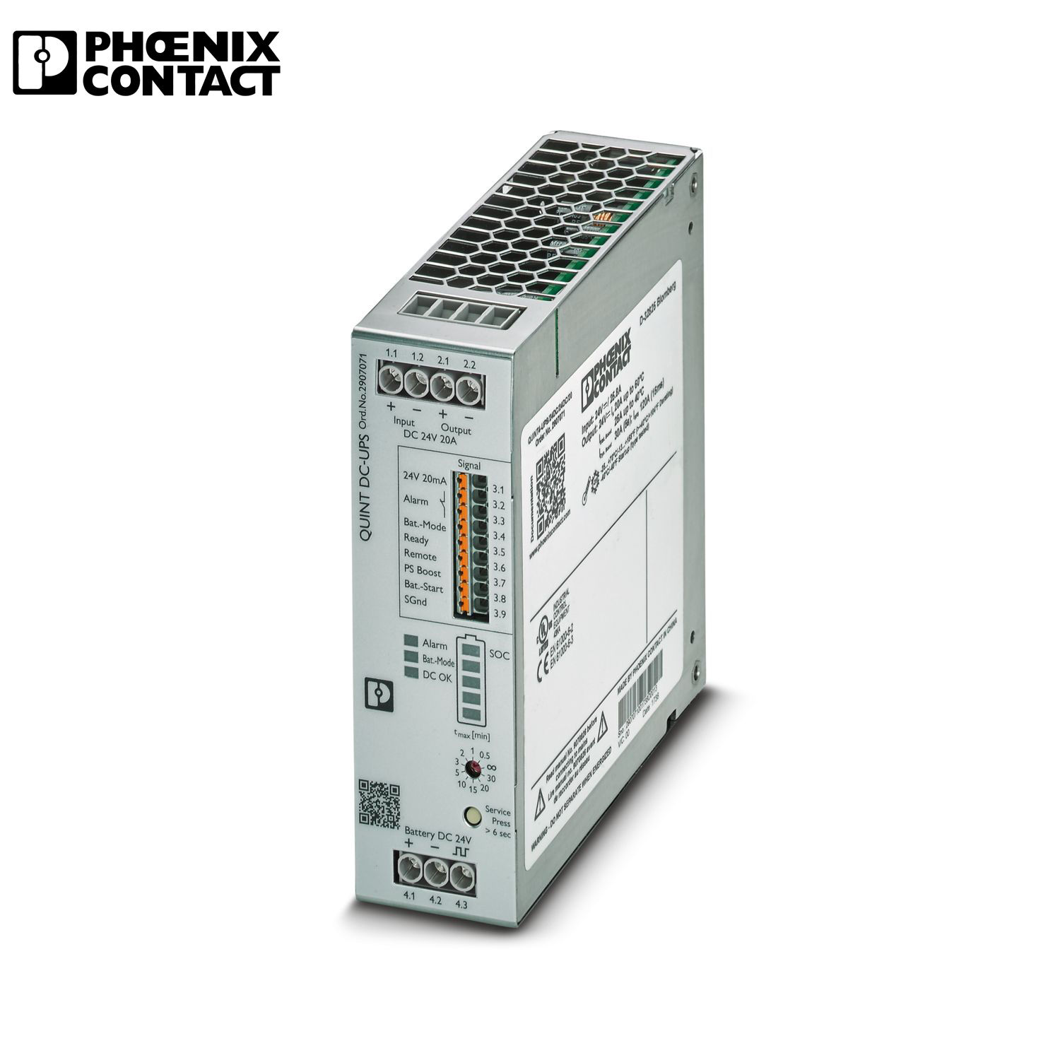 Phoenix Contact PLC Screw Connector 2907071 QUINT4-UPS/24DC/24DC/20 ...